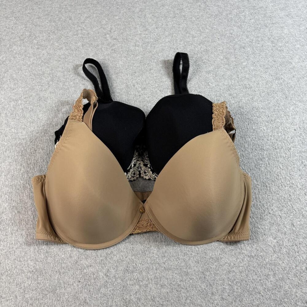Natori Wacoal Bra Womens 36DD Beige T-Shirt Underwire Molded Padded Lace READ